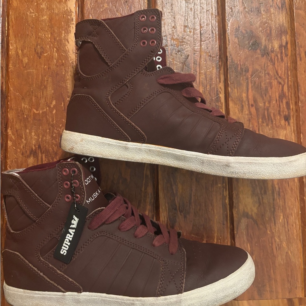 SUPRA High-Top Burgundy Sneakers